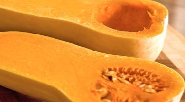 butternut squash sliced in half