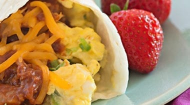 breakfast burrito with strawberries