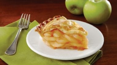 slice of apple pie on plate