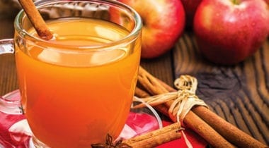 apple cider in a clear cup