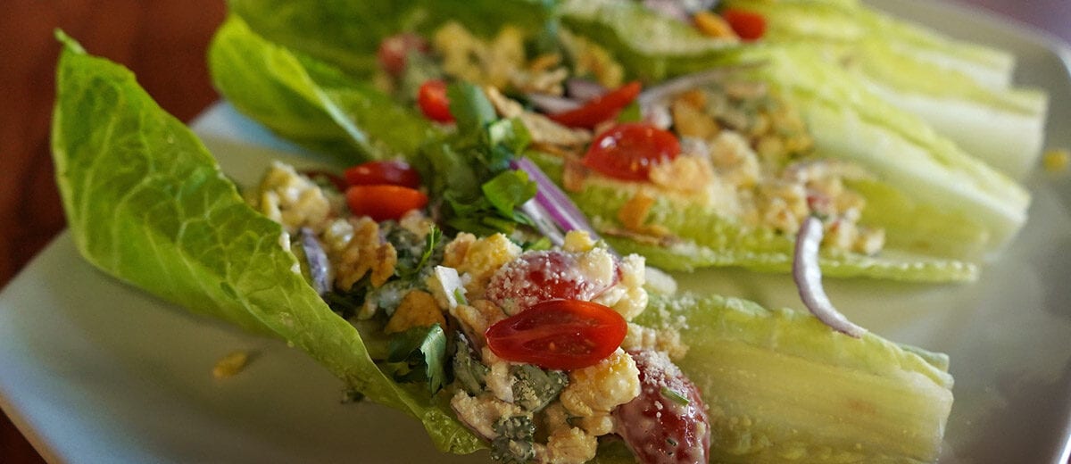 romaine leaf hand-held salads