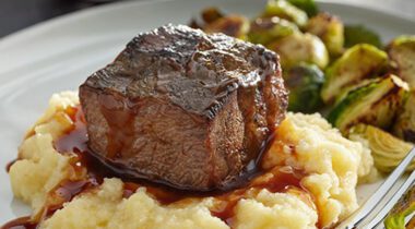 plated beef dinner