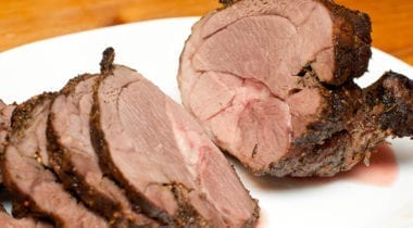 sliced roast lamb leg